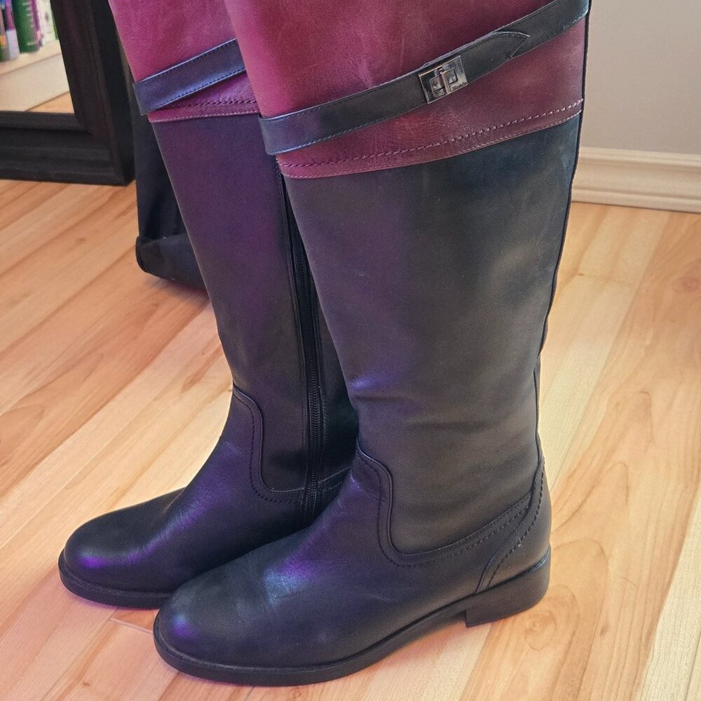 Black and Burgundy Blondo riding boots, size 9m